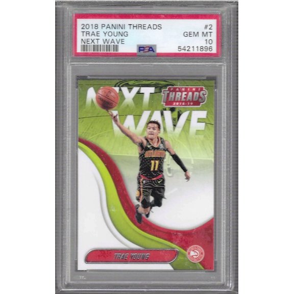 Graded 2018 Panini Threads Next Wave Trae Young #2 PSA 10 Basketball Card