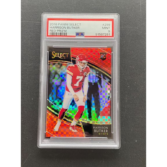 Graded 2018 Select Red Prizm Rookie Harrison Butker #299 PSA 9 Football Card