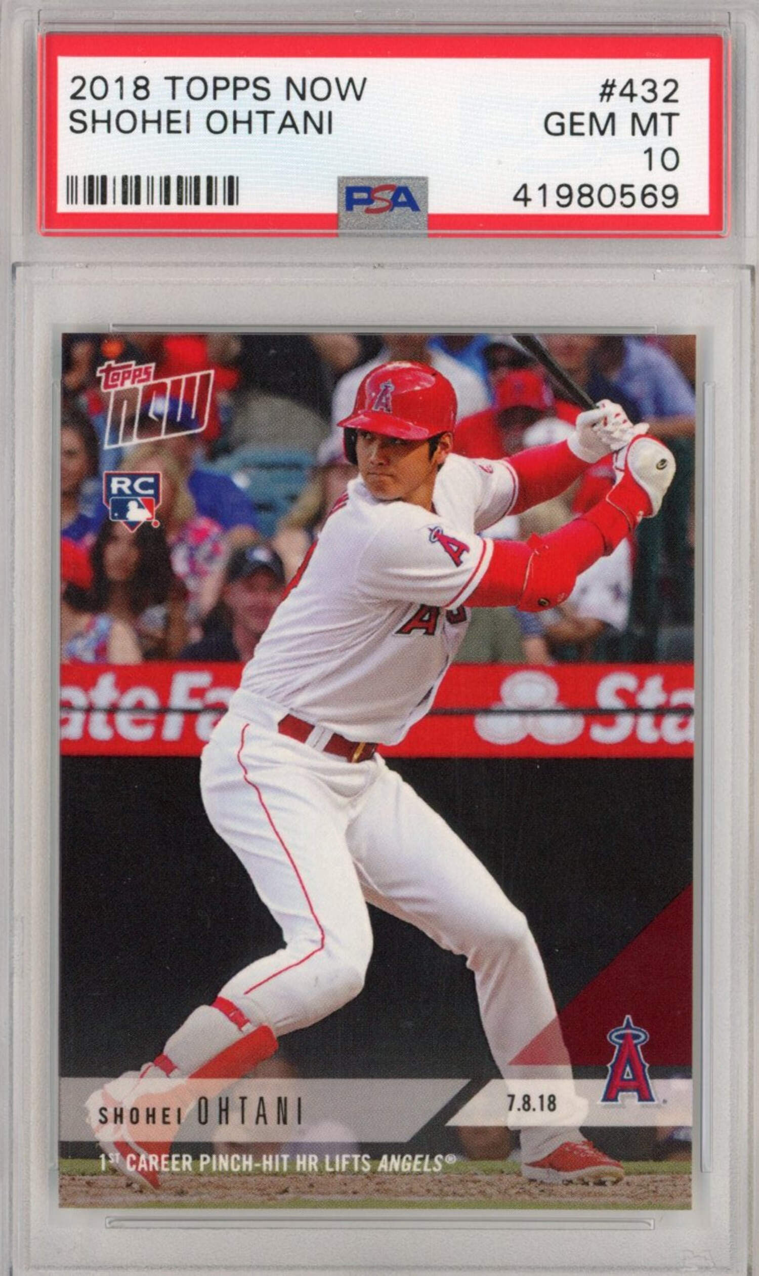 Graded 2018 Topps Now Shohei Ohtani #432 Rookie RC Baseball Card PSA 10 Gem Mint
