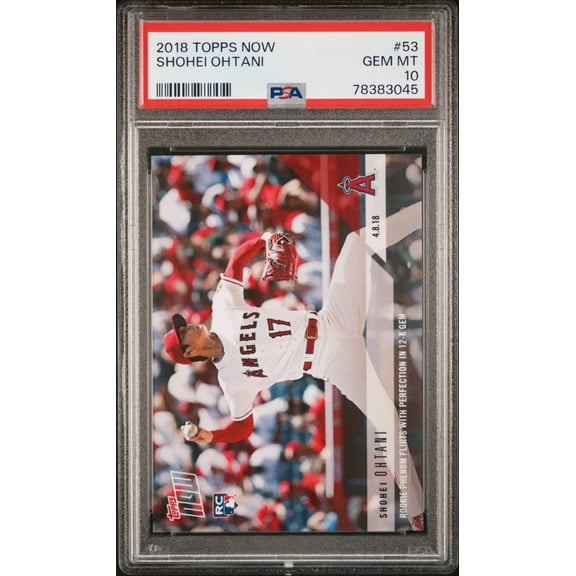 Graded 2018 Topps Now Shohei Ohtani #53 Rookie RC Baseball Card PSA 10 Gem Mint