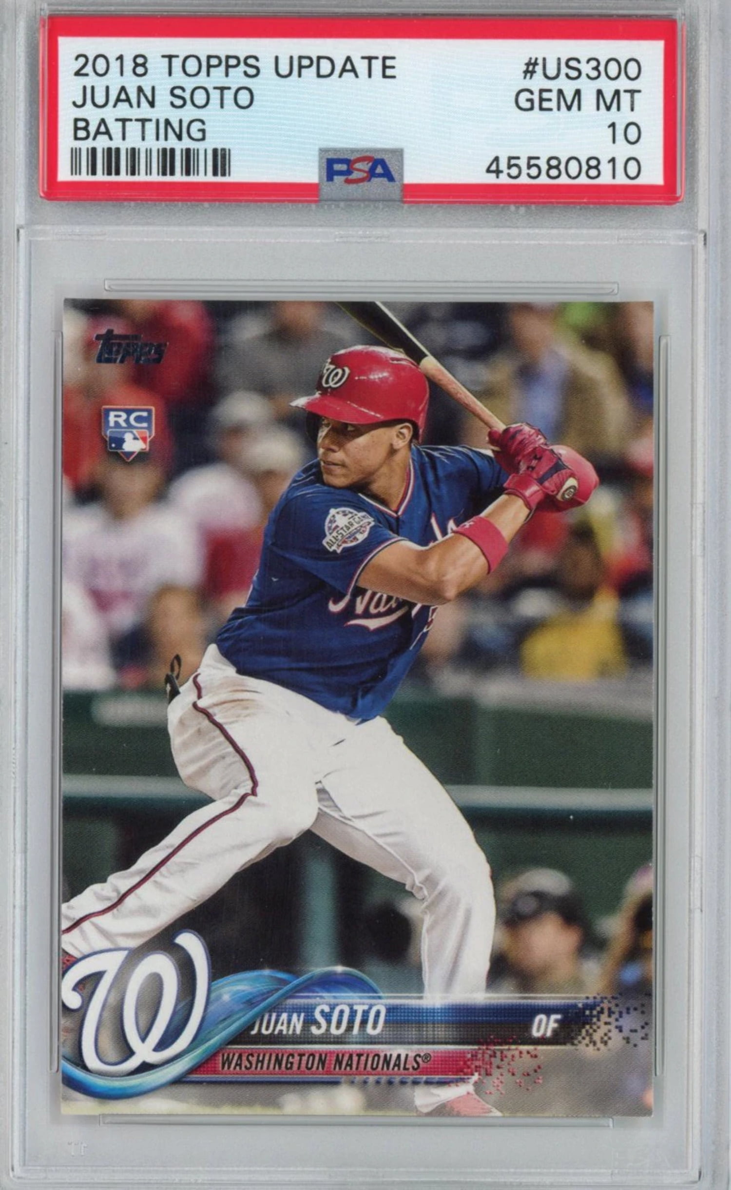 Graded 2018 Topps Update Juan Soto #US300 Batting Rookie RC Baseball Card  PSA 10 Gem Mint