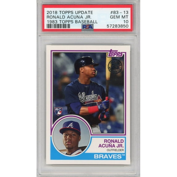 Graded 2018 Topps Update Ronald Acuna Jr. #83-13 1983 Rookie RC Baseball Card PSA 10 Gem Mint