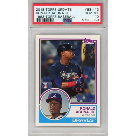 Graded 2018 Topps Update Ronald Acuna Jr. #83-13 1983 Rookie RC Baseball Card PSA 10 Gem Mint
