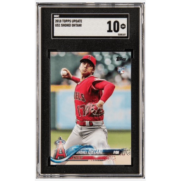 Graded 2018 Topps Update Shohei Ohtani #US1 Pitching In Red Jersey Rookie RC Baseball Card SGC 10 Gem Mint