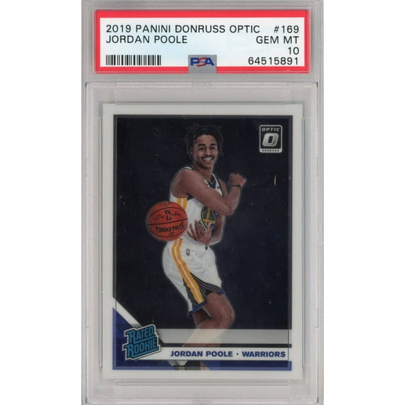 Graded 2019-20 Panini Donruss Optic Jordan Poole #169 Rookie RC Basketball Card PSA 10 Gem Mint