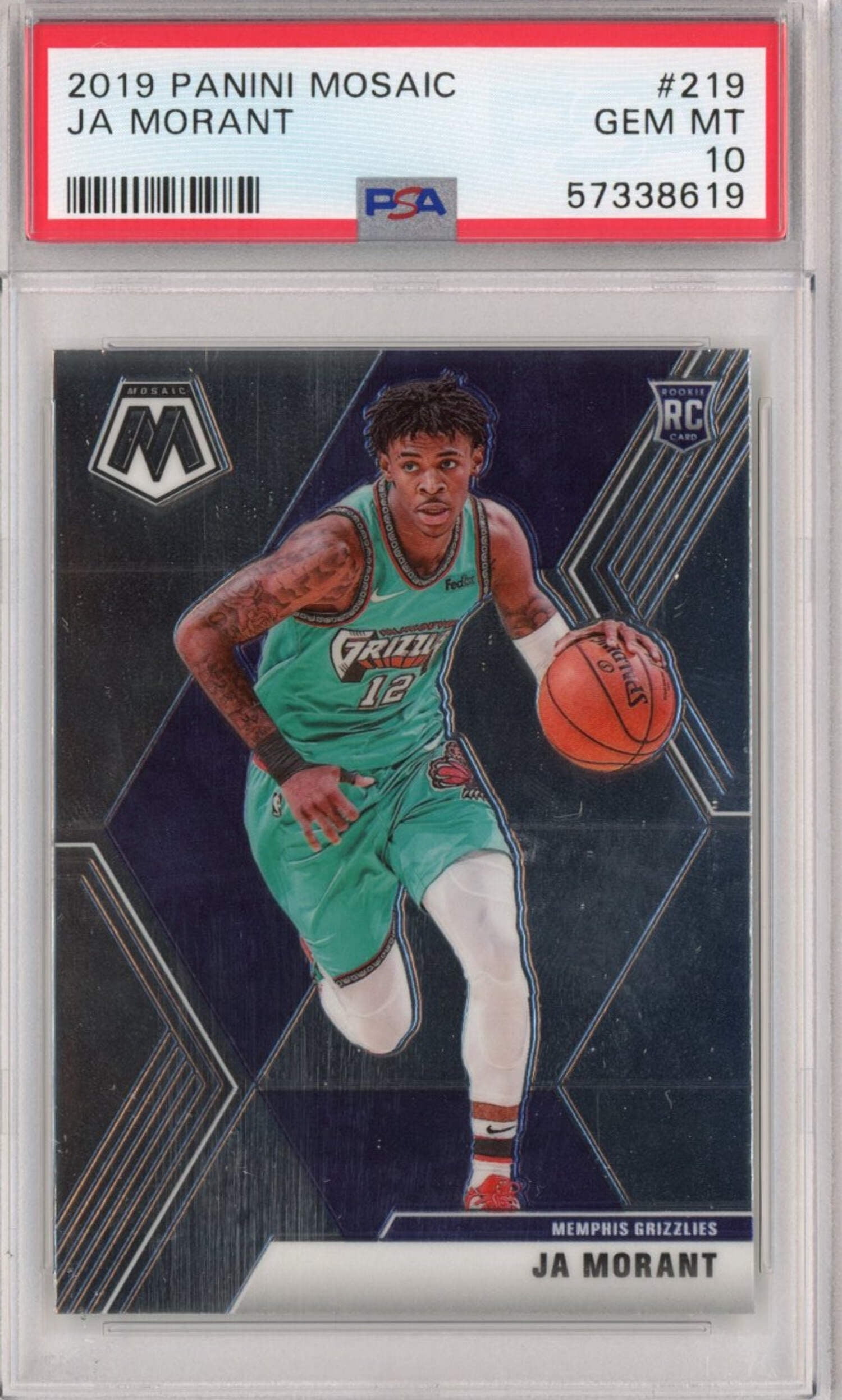 ja morant graded rookie card 2019-20 Panini Chronicles Basketball XR Rookies RC #272 This card has been hand signed by Morant and has been encapsulated and authenticated by PSA Graded 2019-20 Panini Chronicles JA