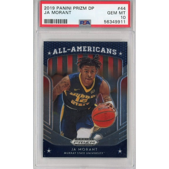 Graded 2019-20 Panini Prizm Draft Picks DP Ja Morant #44 All-Americans Rookie RC Basketball Card PSA 10 Gem Mint