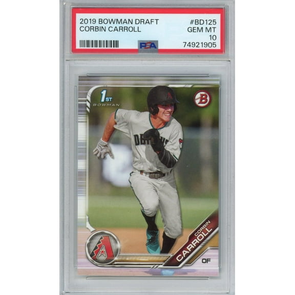 Graded 2019 Bowman Draft Corbin Carroll #BD125 Rookie RC Baseball Card PSA 10 Gem Mint
