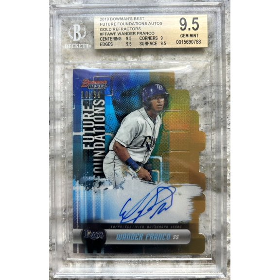 Graded 2019 Bowmans Best Die Cut Wander Franco FFAWF Auto BGS 9.5 Tampa Bay Rays