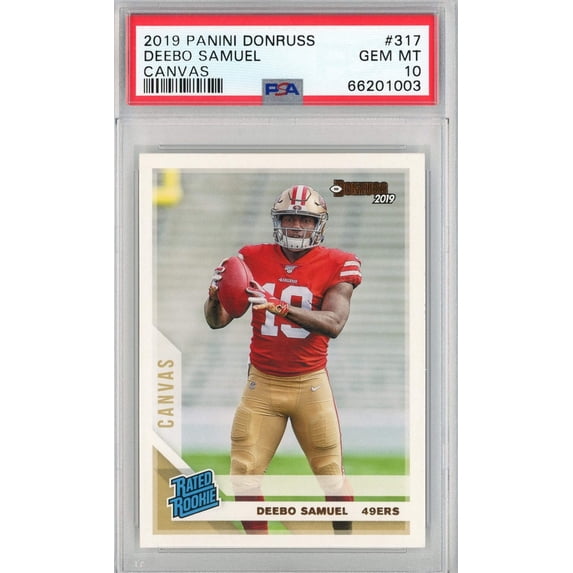 Graded 2019 Panini Donruss Deebo Samuel #317 Canvas Rookie RC Football Card PSA 10 Gem Mint
