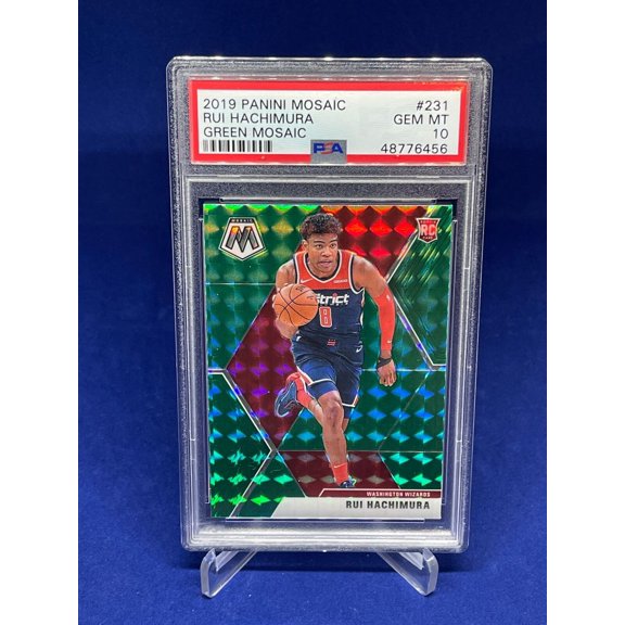 Graded 2019 Panini Mosaic Rui Hachimura #231 Green PSA 10 Basketball Card