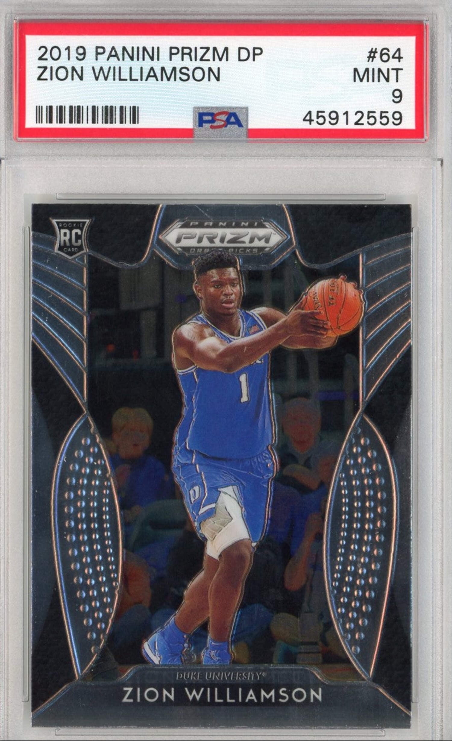 zion williamson graded rookie card ZION WILLIAMSON ROOKIE CARD GRADED PSA 9 Panini 2019 The National VIP RC