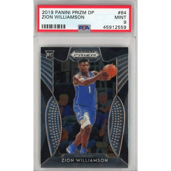Graded 2019 Panini Prizm Draft Picks DP Zion Williamson #64 Rookie RC Basketball Card PSA 9 MINT