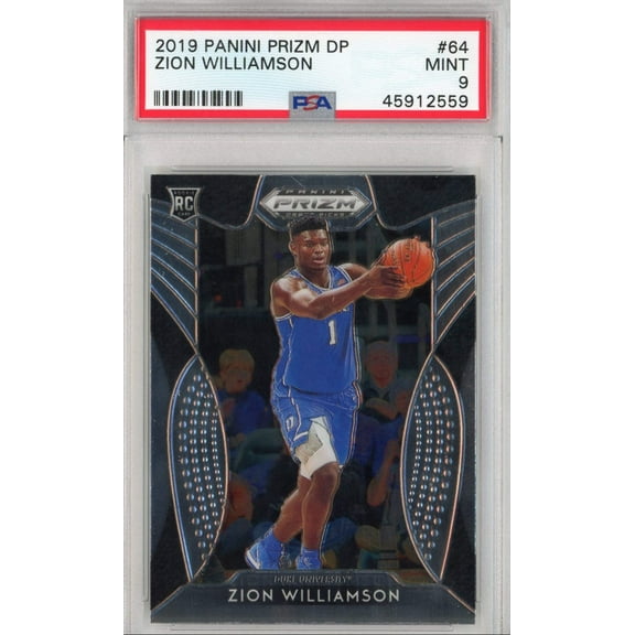 Graded 2019 Panini Prizm Draft Picks DP Zion Williamson #64 Rookie RC Basketball Card PSA 9 MINT