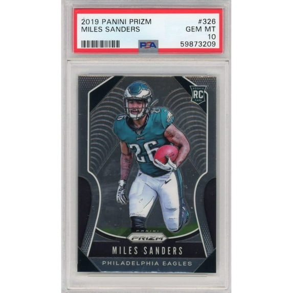 Graded 2019 Panini Prizm Miles Sanders #326 Rookie RC Football Card PSA 10 Gem Mint
