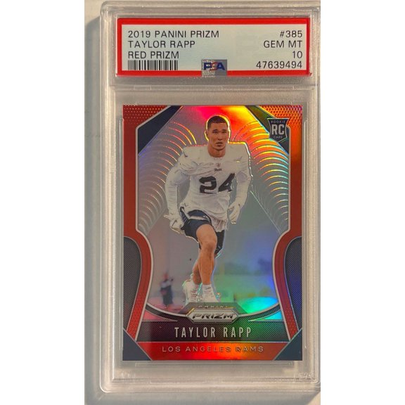 Graded 2019 Panini Prizm Red Taylor Rapp #385 PSA 8 Football Card
