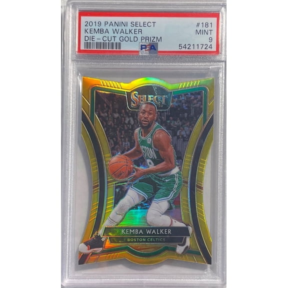 Graded 2019 Panini Select Kemba Walker #181 Die Cut Gold Prizm PSA 9