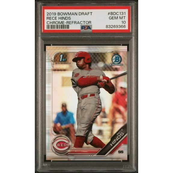 Graded 2019 Topps Bowman Draft Rece Hinds #BDC131 Chrome Refractor Rookie RC Baseball Card PSA 10 Gem Mint