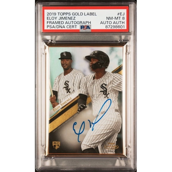 Graded 2019 Topps Gold Label Framed Autograph Auto #EJ Eloy Jimenez PSA 8