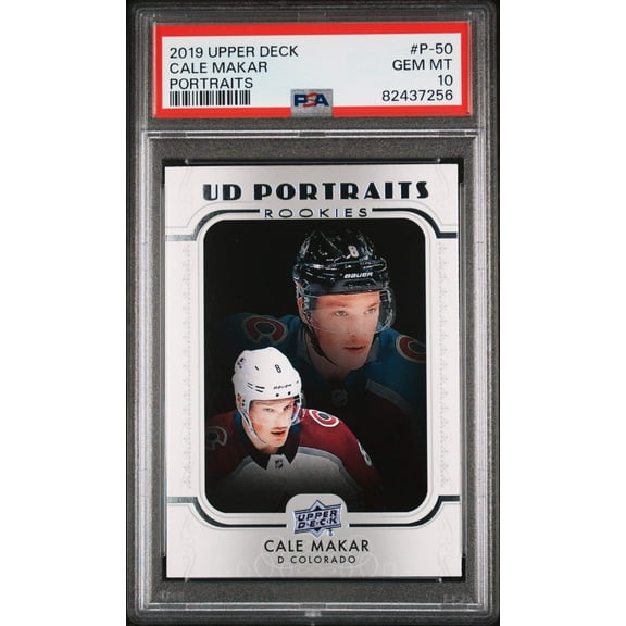 Graded 2019 Upper Deck Cale Makar #P50 Portraits Rookie RC Hockey Card PSA 10 Gem Mint