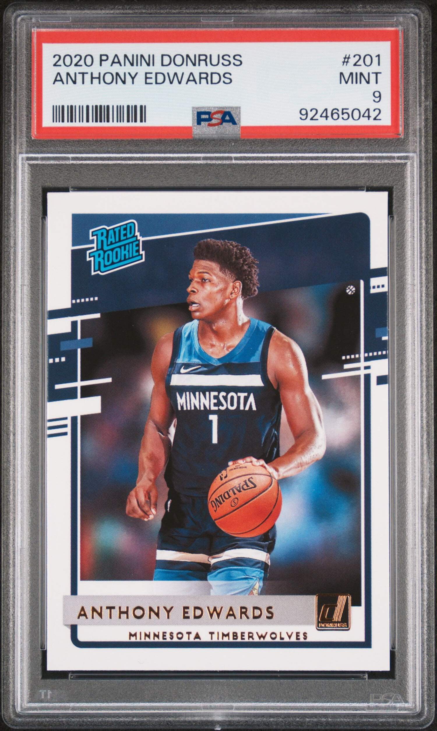 Graded 2020-21 Panini Donruss Anthony Edwards #201 Rated Rookie RC 