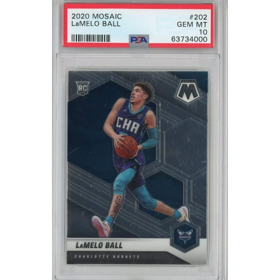 Graded 2020-21 Panini Mosaic LaMelo Ball #202 Rookie RC Basketball Card PSA 10 Gem Mint