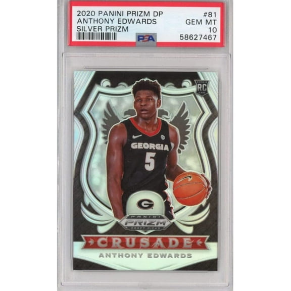 Graded 2020-21 Panini Prizm DP Anthony Edwards #81 Silver Prizm Rookie RC Basketball Card PSA 10 Gem Mint