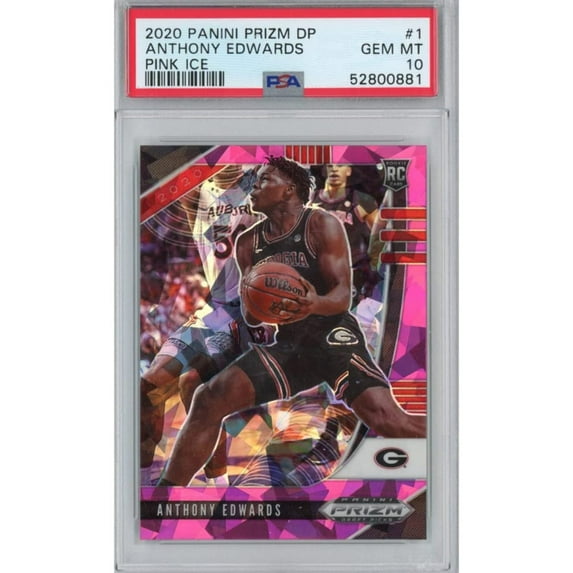 Graded 2020-21 Panini Prizm DP Draft Picks Anthony Edwards #1 Pink Ice Rookie RC Basketball Card PSA 10 Gem Mint
