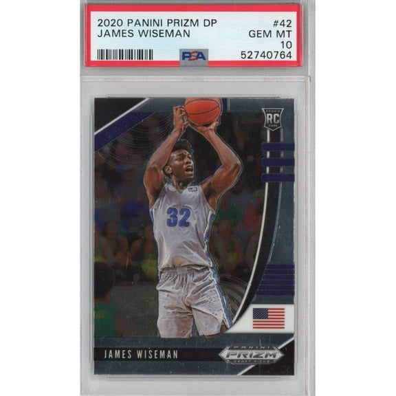 Graded 2020-21 Panini Prizm DP Draft Picks James Wiseman #42 Rookie RC Basketball Card PSA 10 Gem Mint