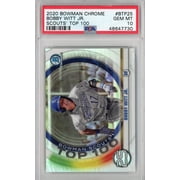 Graded 2020 Bowman Chrome Bobby Witt Jr #BTP25 Scouts Top 100 Rookie RC Baseball Card PSA 10 Gem Mint