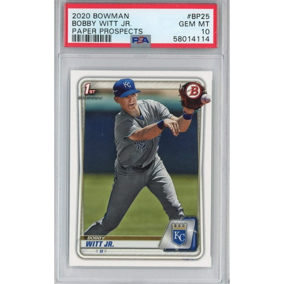 Graded 2020 Bowman Paper Prospects Bobby Witt Jr. #BP25 Rookie RC Baseball Card PSA 10 Gem Mint