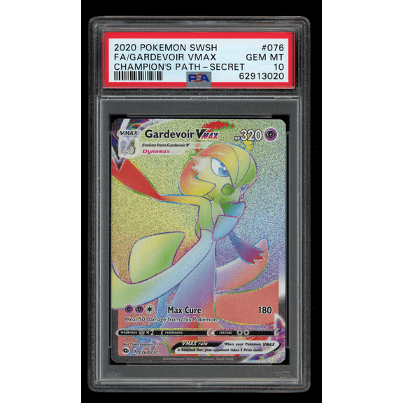 Graded 2020 PSA 10 Pokemon Sword & Shield Champion's Path Gardevoir VMAX 076 Secret Trading Card