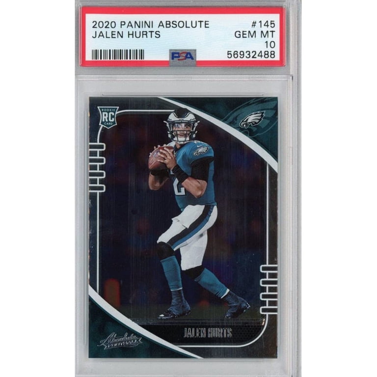 jalen hurts graded rookie card Philadelphia Eagles Autographed 2020 Panini Prizm Black Silver White Ink #PB-19 Beckett Fanatics GRADED 10 JALEN HURTS Rookie