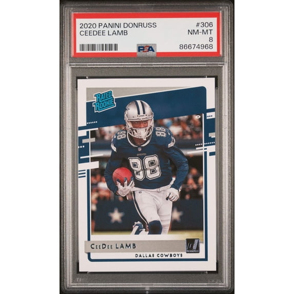 Graded 2020 Panini Donruss CeeDee Lamb #306 Rookie RC Football Card PSA 8 Near Mint