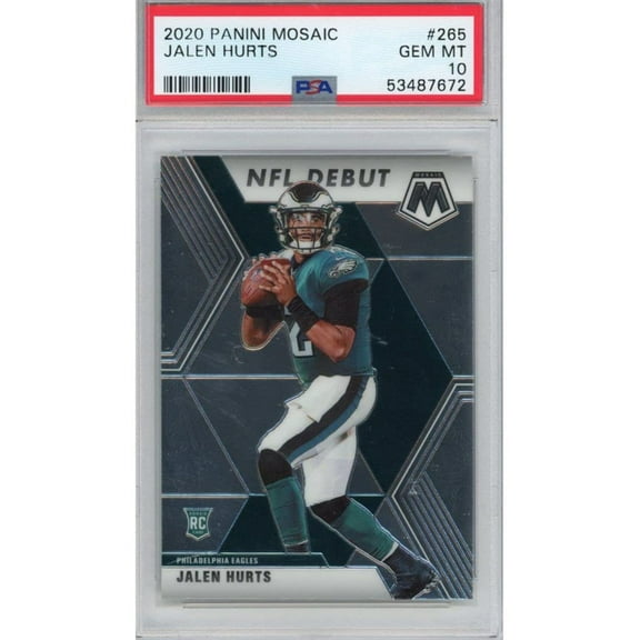 Graded 2020 Panini Mosaic Jalen Hurts #265 Rookie RC Football Card PSA 10 Gem Mint