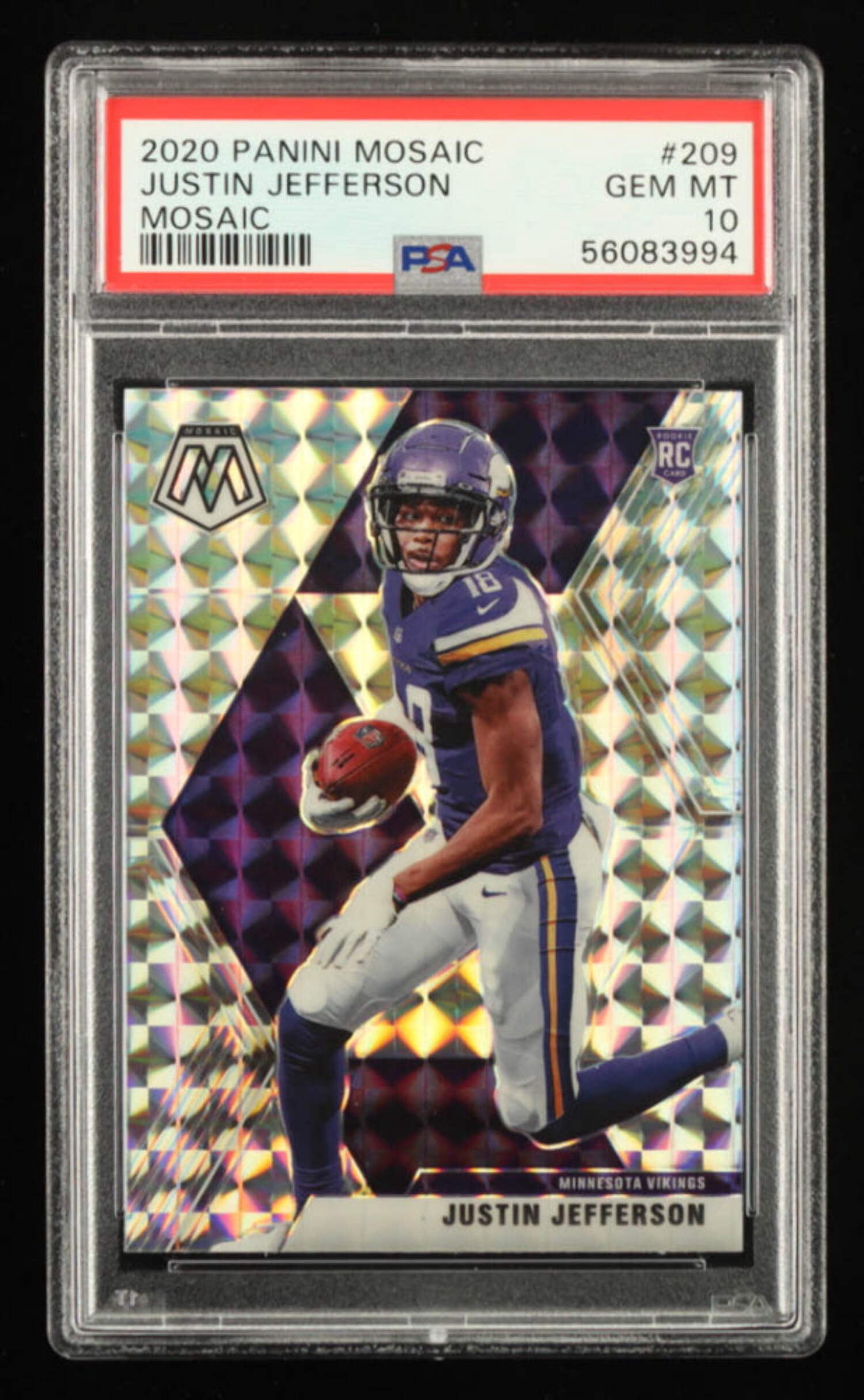 justin jefferson graded rookie card GRADED 10 JUSTIN JEFFERSON 2020 Special Release Rookie Card Draft Silver  Rookie Gem Mint
