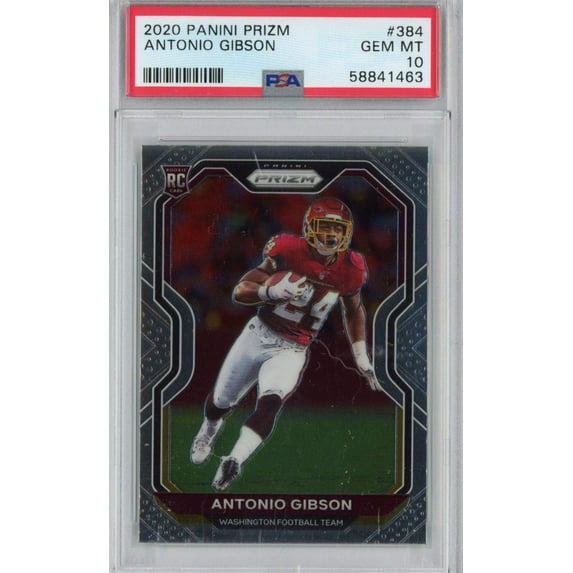 Graded 2020 Panini Prizm Antonio Gibson #384 Rookie RC Football Card PSA 10 Gem Mint