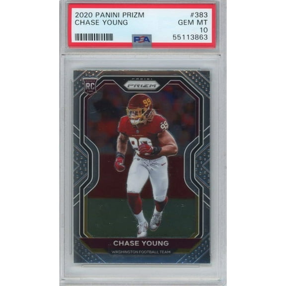 Graded 2020 Panini Prizm Chase Young #383 Rookie RC Football Card PSA 10 Gem Mint