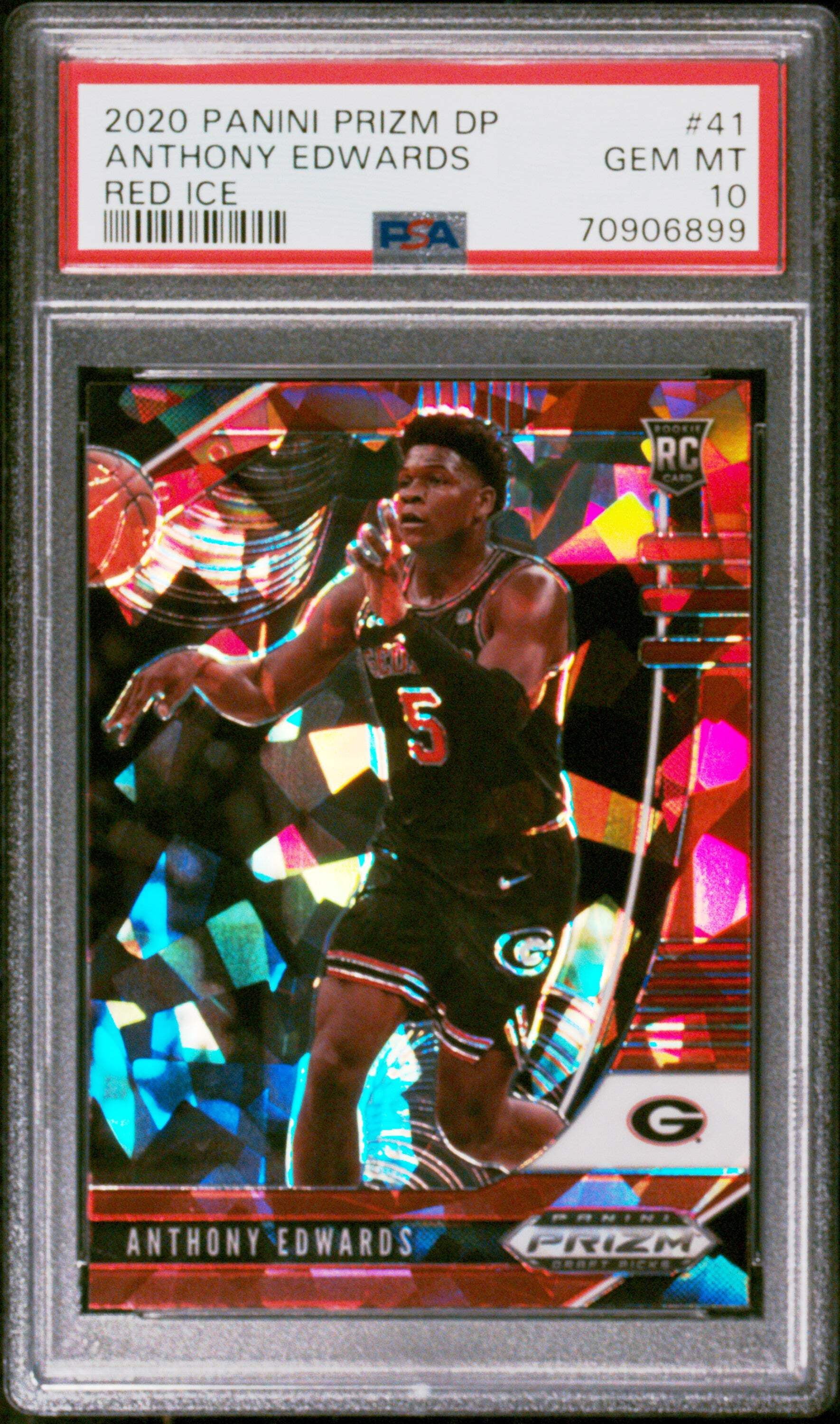 Graded 2020 Panini Prizm DP Draft Picks Anthony Edwards #41 Red 