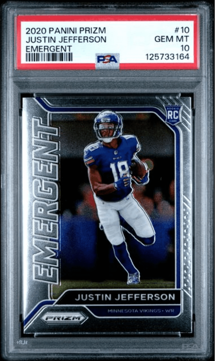justin jefferson graded card Minnesota Vikings Autographed 2023 Panini Flawless Flawless Achievemenets Ruby #FA-JJE #7/15 SGC Authenticated 9.5/10 GRADED 10 JUSTIN JEFFERSON 2020