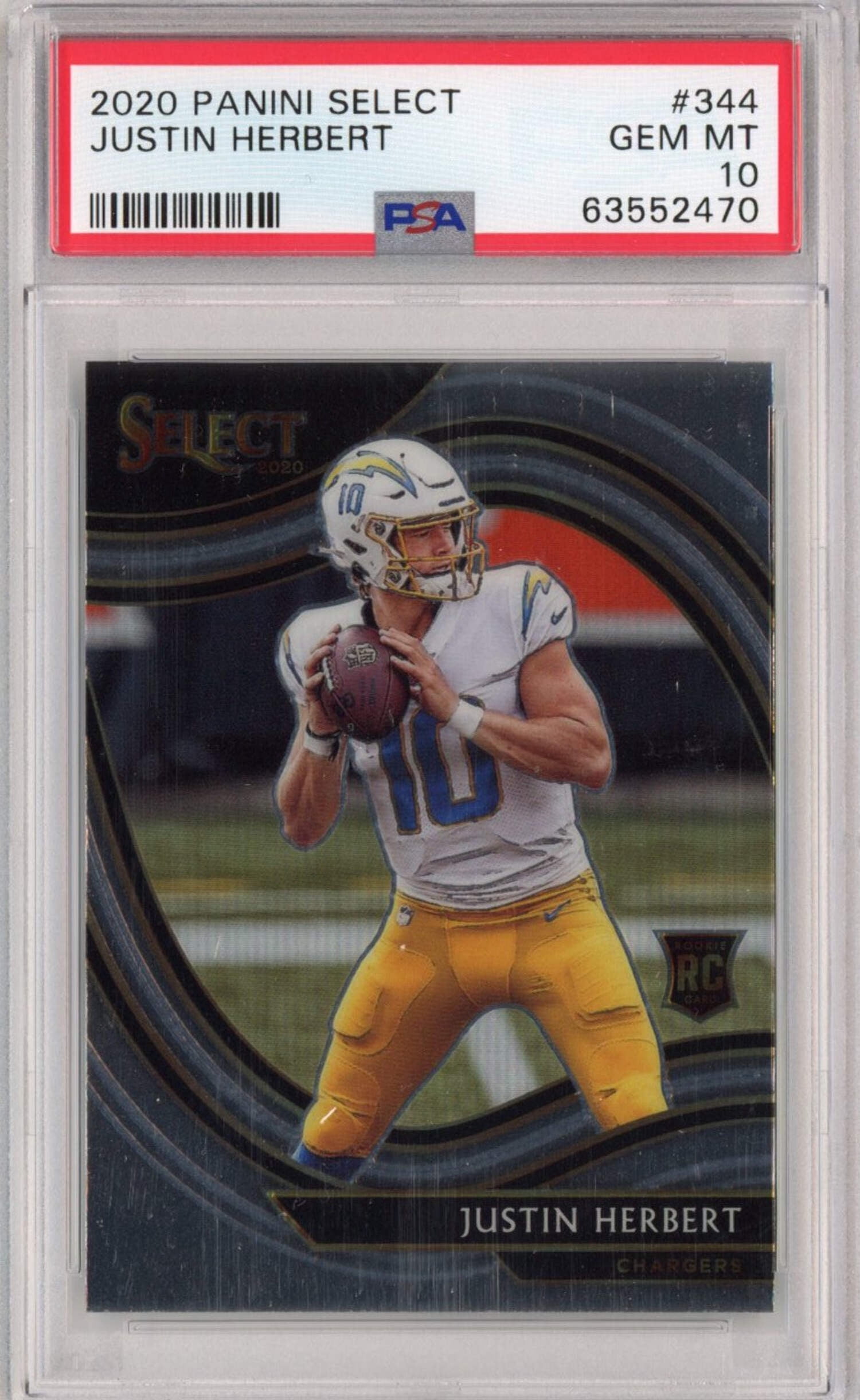 Graded 2020 Panini Select Justin Herbert #344 Certified Rookie RC Football  Card PSA 10 Gem Mint - Walmart.com