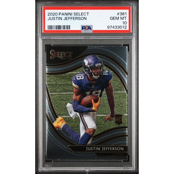Graded 2020 Panini Select Justin Jefferson #361 Rookie RC Football Card PSA 10 Gem Mint