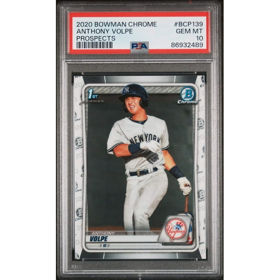 Graded 2020 Topps Bowman Chrome Anthony Volpe #BCP139 Prospects Rookie RC Baseball Card PSA 10 Gem Mint