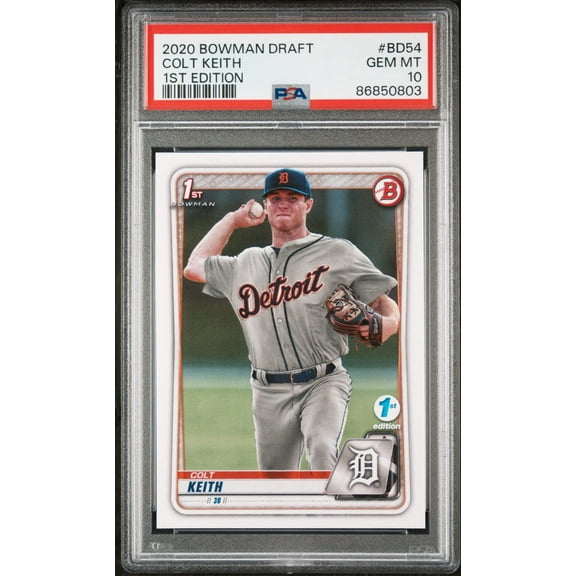 Graded 2020 Topps Bowman Draft Colt Keith #BD54 1st Edition Rookie RC Baseball Card PSA 10 Gem Mint