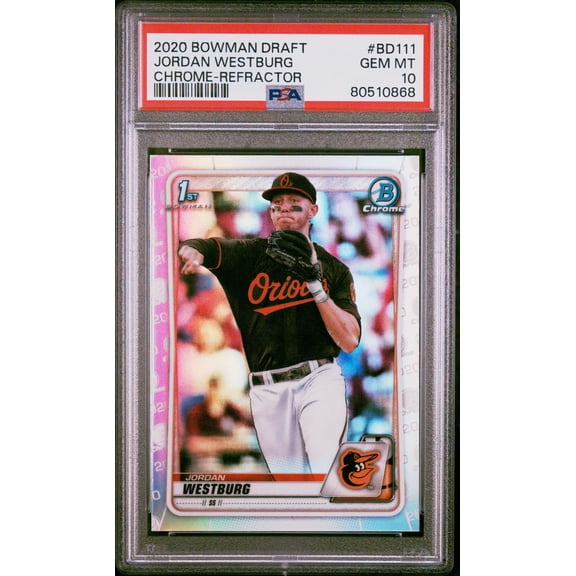 Graded 2020 Topps Bowman Draft Jordan Westburg #BD111 Chrome Refractor Rookie RC Baseball Card PSA 10 Gem Mint