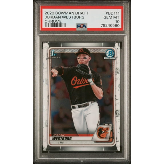 Graded 2020 Topps Bowman Draft Jordan Westburg #BD111 Chrome Rookie RC Baseball Card PSA 10 Gem Mint