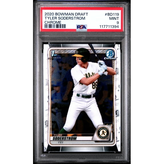 Graded 2020 Topps Bowman Draft Tyler Soderstrom #BD119 Chrome Rookie RC Baseball Card PSA 9 Mint