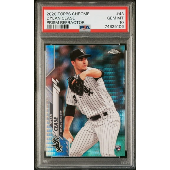 Graded 2020 Topps Chrome Dylan Cease #43 Prism Refractor Rookie RC Baseball Card PSA 10 Gem Mint