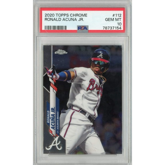 Graded 2020 Topps Chrome Ronald Acuna Jr. #112 Baseball Card PSA 10 Gem Mint