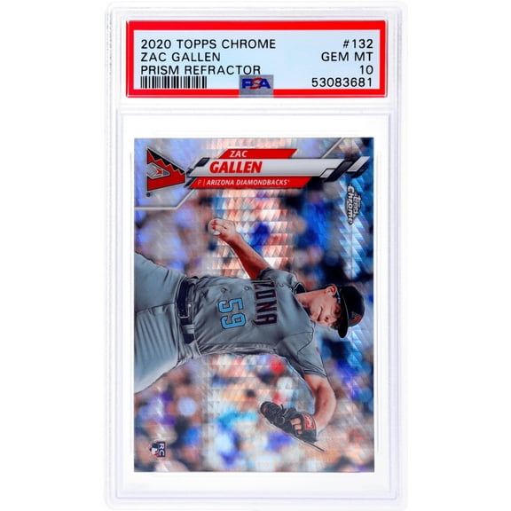 Graded 2020 Topps Chrome Zac Gallen #132 Prism Refractor Rookie RC Baseball Card PSA 10 Gem Mint
